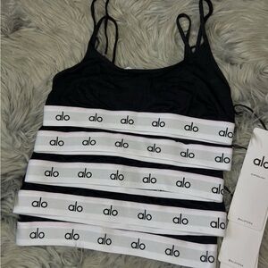 ALO Yoga Black Camisole with Logo Bands